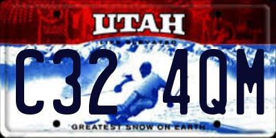 UT license plate C324QM