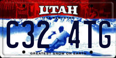 UT license plate C324TG