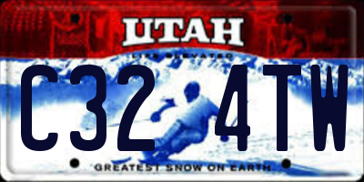 UT license plate C324TW
