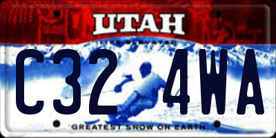 UT license plate C324WA