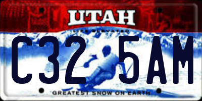 UT license plate C325AM