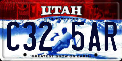 UT license plate C325AR