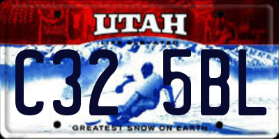 UT license plate C325BL