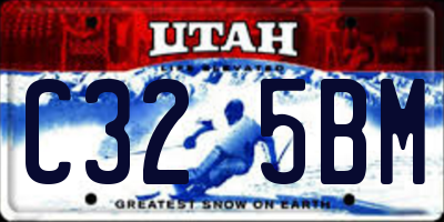 UT license plate C325BM