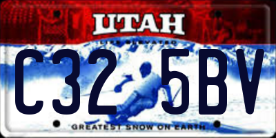 UT license plate C325BV