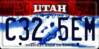 UT license plate C325EM