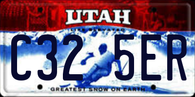 UT license plate C325ER