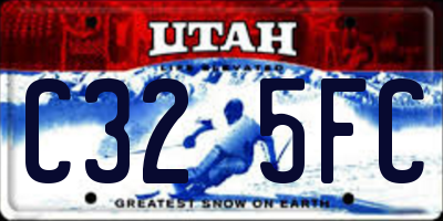 UT license plate C325FC
