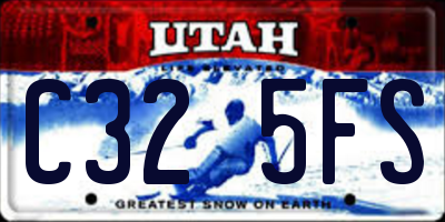 UT license plate C325FS