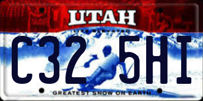 UT license plate C325HI