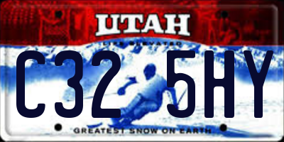 UT license plate C325HY