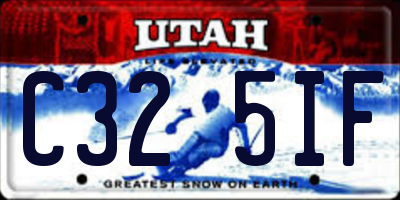 UT license plate C325IF