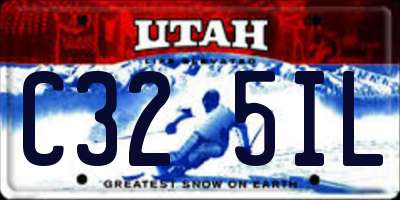 UT license plate C325IL