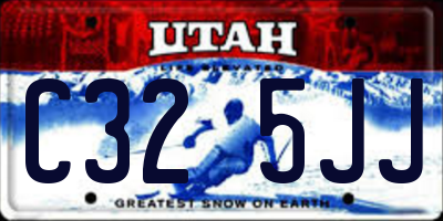 UT license plate C325JJ