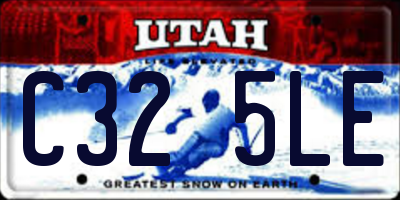 UT license plate C325LE