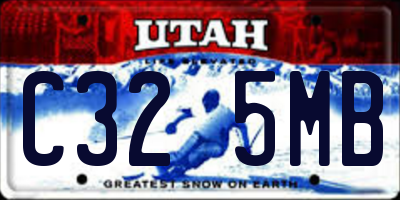 UT license plate C325MB