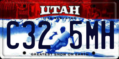 UT license plate C325MH