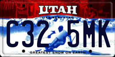 UT license plate C325MK