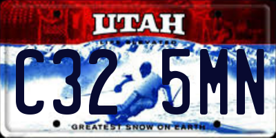 UT license plate C325MN