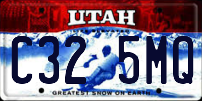 UT license plate C325MQ