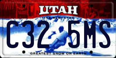 UT license plate C325MS