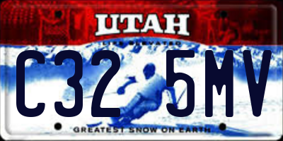 UT license plate C325MV