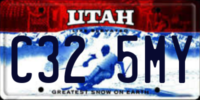 UT license plate C325MY