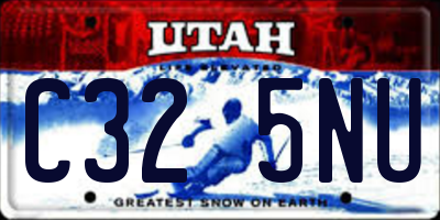 UT license plate C325NU