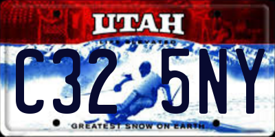 UT license plate C325NY