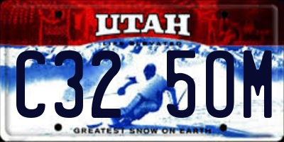 UT license plate C325OM