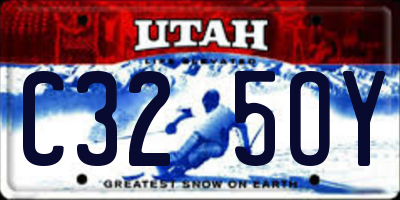 UT license plate C325OY
