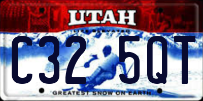 UT license plate C325QT