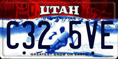 UT license plate C325VE