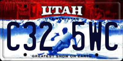 UT license plate C325WC