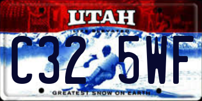 UT license plate C325WF