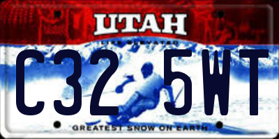 UT license plate C325WT