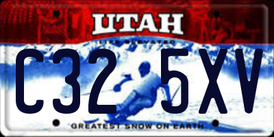 UT license plate C325XV