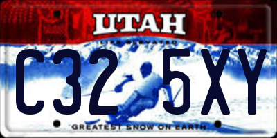UT license plate C325XY
