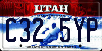 UT license plate C325YP