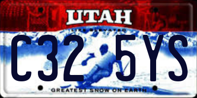 UT license plate C325YS