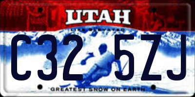 UT license plate C325ZJ