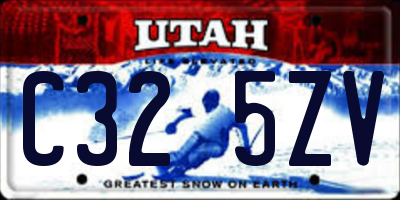 UT license plate C325ZV