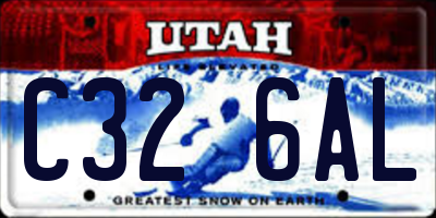 UT license plate C326AL