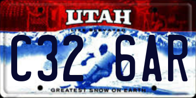 UT license plate C326AR