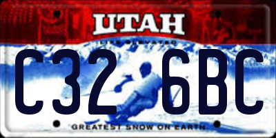 UT license plate C326BC