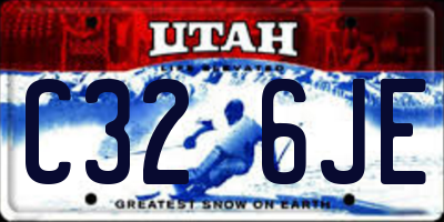 UT license plate C326JE