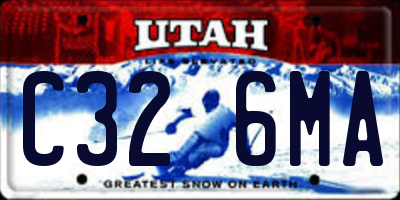 UT license plate C326MA