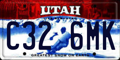UT license plate C326MK