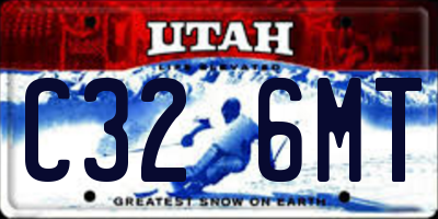 UT license plate C326MT