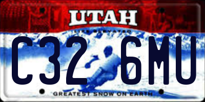 UT license plate C326MU